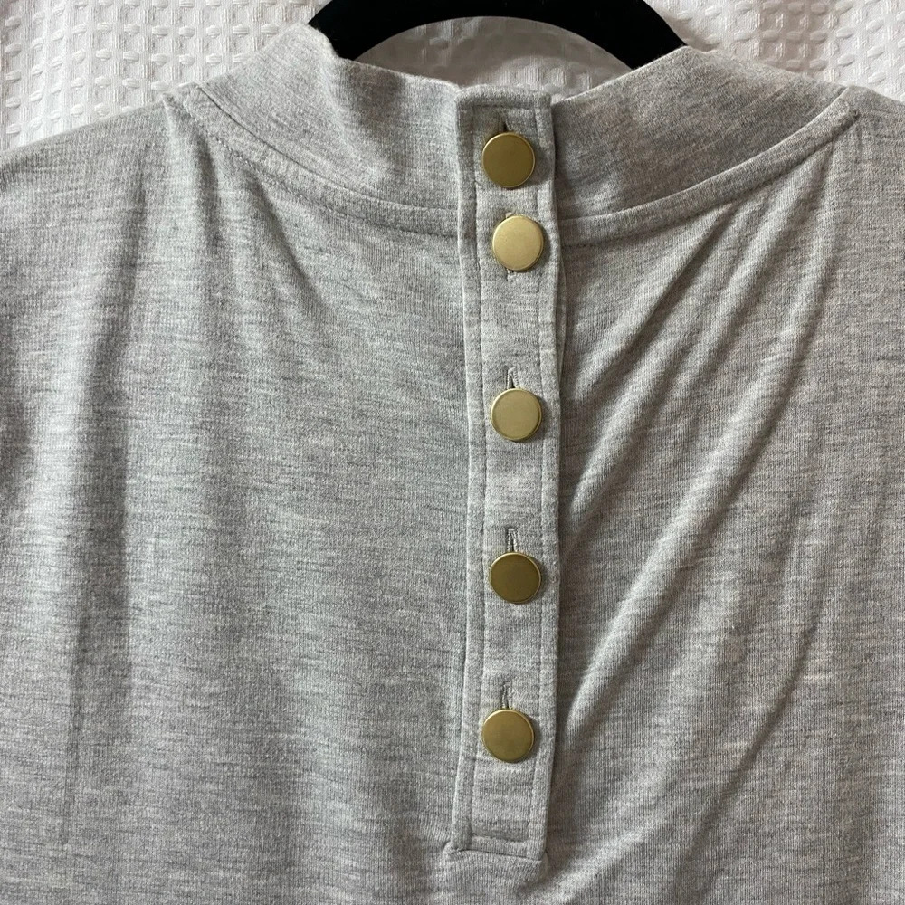 Loft Button Back Mock Neck Top - image 5